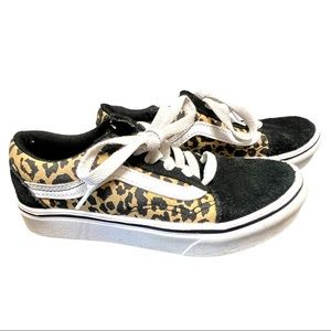 KIDS LEOPARD COMFYCUSH OLD SKOOL SHOES size 13.5